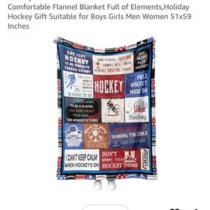 Hockey Themed Flannel Blanket